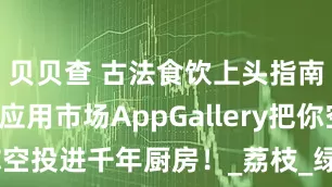 贝贝查 古法食饮上头指南：鸿蒙5应用市场AppGallery把你空投进千年厨房！_荔枝_绿豆粥_美食