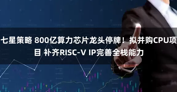 七星策略 800亿算力芯片龙头停牌！拟并购CPU项目 补齐RISC-V IP完善全栈能力