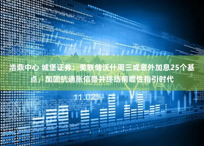 浩鼎中心 城堡证券：美联储沃什周三或意外加息25个基点，加固抗通胀信誉并终结前瞻性指引时代
